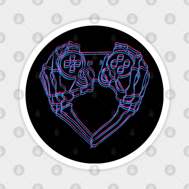 3D I heart video games Magnet by Jess Adams